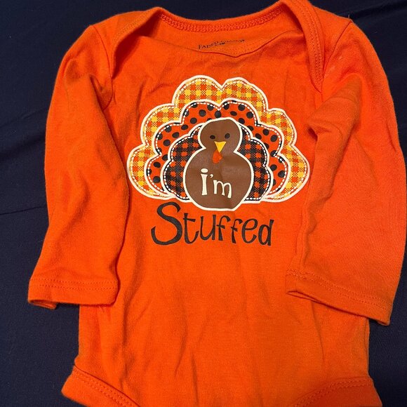 Two 6 month Thanksgiving Onesies - Picture 1 of 4